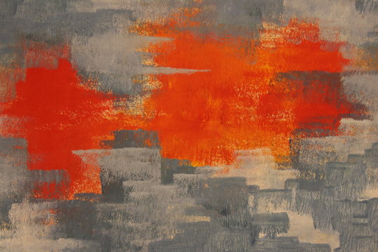 red and black abstract sunsetting on a city