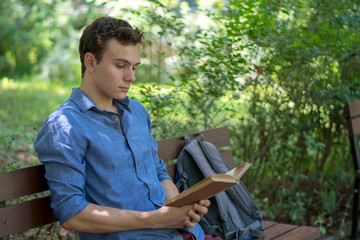 Young man reading