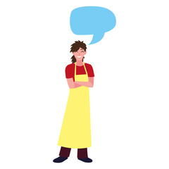 seller woman character with apron