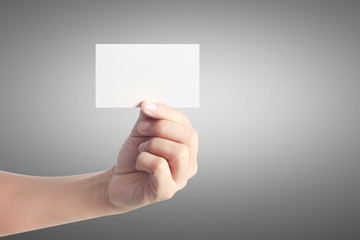 Fototapeta premium Hand holding virtual card with your