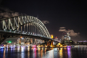 Obraz na płótnie Canvas Harbour Bridge Sydney Australia de nuit