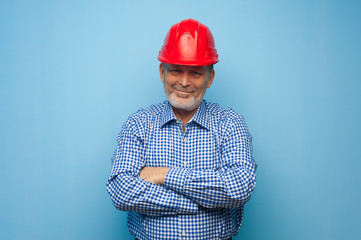 Portrait of a positive older experienced architect