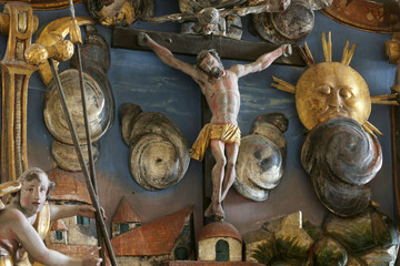 Crucifixion on the Altar of the Passion of Christ in the Church of Saint Mary Magdalene in Cazma, Croatia
