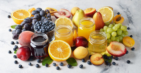 Various types of fruit juice