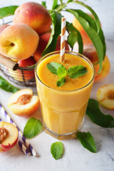 Fresh peach smoothies