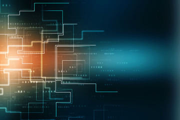 Fototapeta premium 2d illustration Abstract futuristic electronic circuit technology background