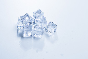 Ice crystal cubes, space for text or design.