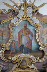 Saint Blaise, altar of the Holy Three Kings in the Church of the Assumption of the Virgin Mary in Klostar Ivanic, Croatia