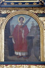 Saint Lawrence of Rome altarpiece in the chapel of St. James in Ivanic Grad, Croatia