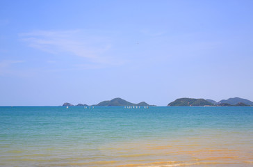 Fototapeta na wymiar Beautiful sea view and island in sunny day.