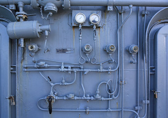Detail of old system in the battleship.