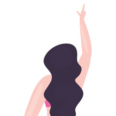 back view woman with swimsuit