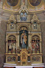 Fototapeta na wymiar Main altar of the Visitation of Mary in the church of the Saint Peter in Ivanic Grad, Croatia