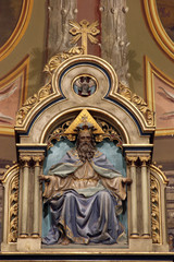 God the Father, statue on the main altar of the Visitation of Mary in the church of the Saint Peter...