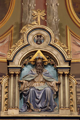 God the Father, statue on the main altar of the Visitation of Mary in the church of the Saint Peter in Ivanic Grad, Croatia