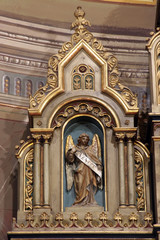 Angel, statue on the main altar of the Visitation of Mary in the church of the Saint Peter in Ivanic Grad, Croatia