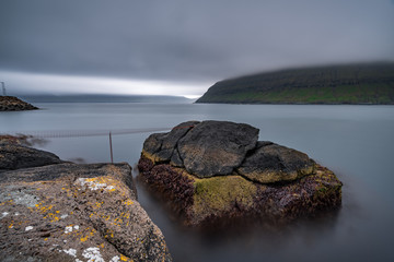 Rinkusteinar rock ultra long exposure in faroe islands