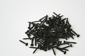 pile of nails isolated on white background