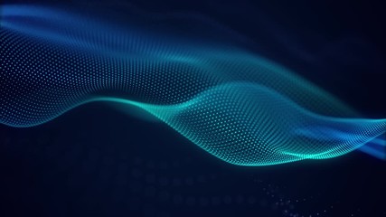 beautiful abstract wave technology background with blue light digital effect corporate concept - Powered by Adobe