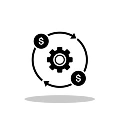 Costs optimization icon in flat style. Efficiency symbol for your web site design, logo, app, UI Vector EPS 10.
