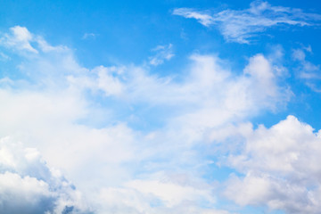 white clouds in blue sky natural background