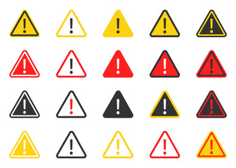 signs warning of the danger, caution icon set, hazard warning attention sign