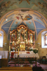 Naklejka premium Main altar in the Church of Saint Barbara in Rude, Croatia