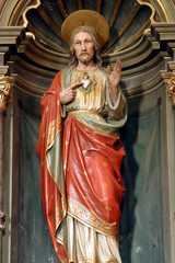 Fototapeta premium Sacred Heart of Jesus altar in Saint Mary Magdalene Church in Veliki Bisag, Croatia