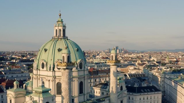 Aerial view of Karlskirche Church