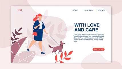 Advertising Banner Inscription Love and Care.