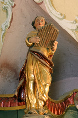 Saint Cecilia statue on the Saint Elizabeth altar in the Church of the Three Kings in Komin, Croatia