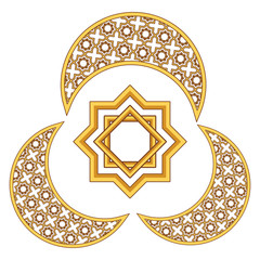 Eid mubarak star symbol isolated