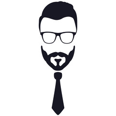 Figure of a man with a beard, glasses and tie