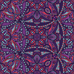 Mandala vector seamless pattern background. Tribal ornament.
