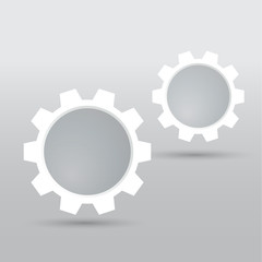 Gear bolts on a gray background with shadow
