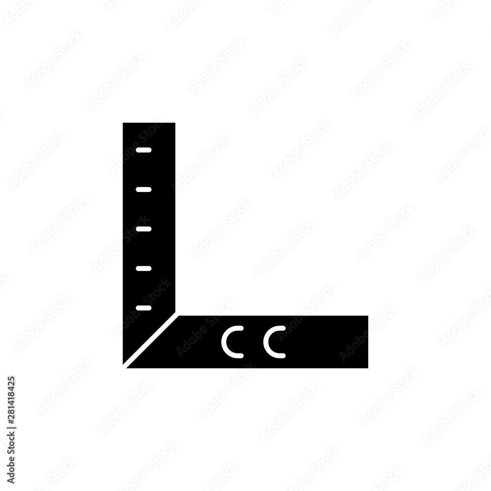 Poster geometry, ruler icon. simple glyph, flat vector of construction tools icons for ui and ux, website o