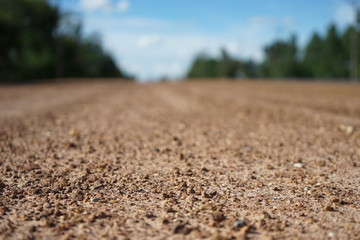 The road is under construction. Photograph Using a wide aperture value to blur the background in thailand