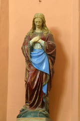 Immaculate Heart of Mary, statue in the church of Saint Barbara in the Bedkovcina, Croatia