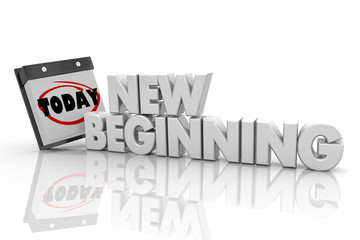 New Beginning Calendar Day Date Restart Again 3d Illustration