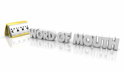 Word of Mouth Business Cards Referrals New Customers 3d Illustration