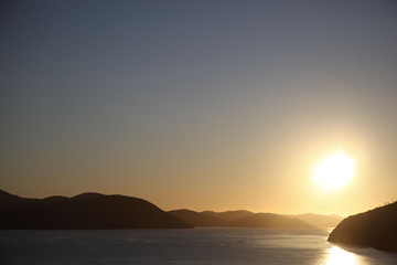 Couché de soleil en Nouvelle Zélande