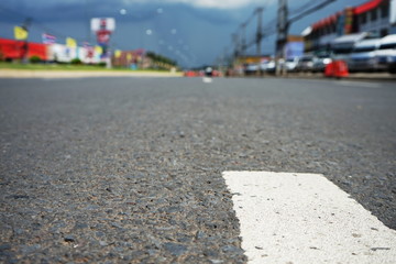 Obraz premium Asphalt Road in thailand(Picture blurred)