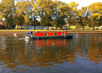 Naklejka premium River Avon Evesham Worcestershire English Midlands England UK