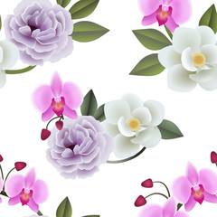 floral seamless pattern on white background