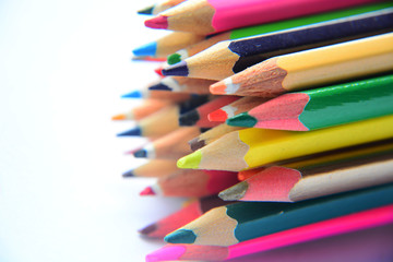 color pencils isolated on white background