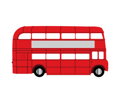 red bus isolated on white background