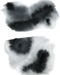 Set of vector brush black watercolor strokes. Dirty ink texture splatters. Grunge rectangle text boxes © maximum