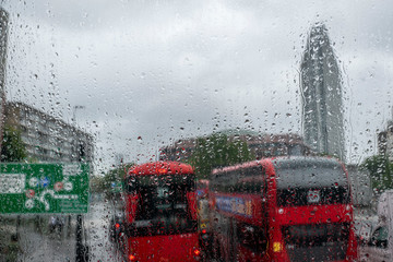 London through a  wet glass