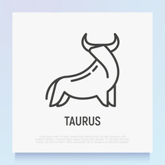 Taurus thin line icon. Modern vector illustration of astrological sign for horoscope.