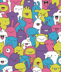 seamless doodle creatures